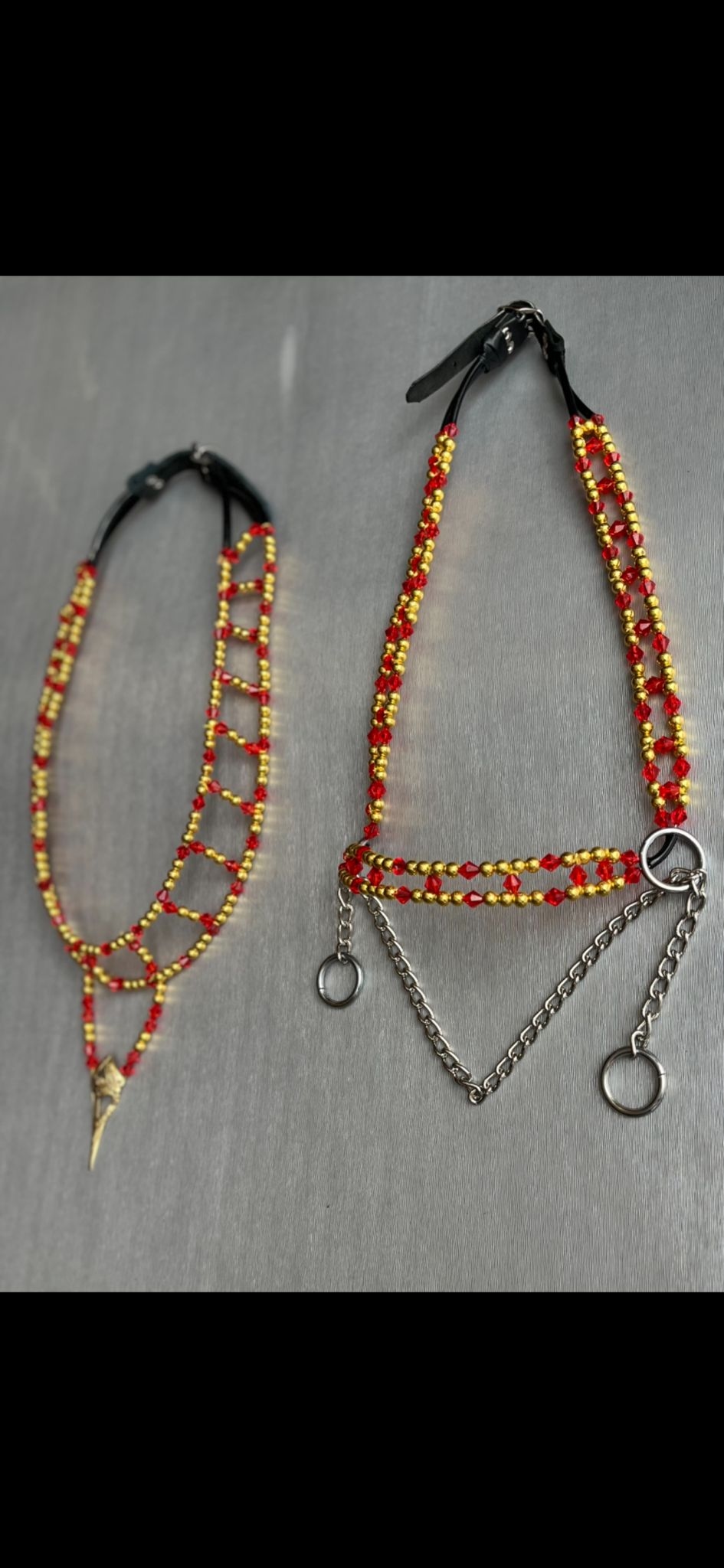 طقم جمال فاخر أحمر وذهبي (بدون سيالة)