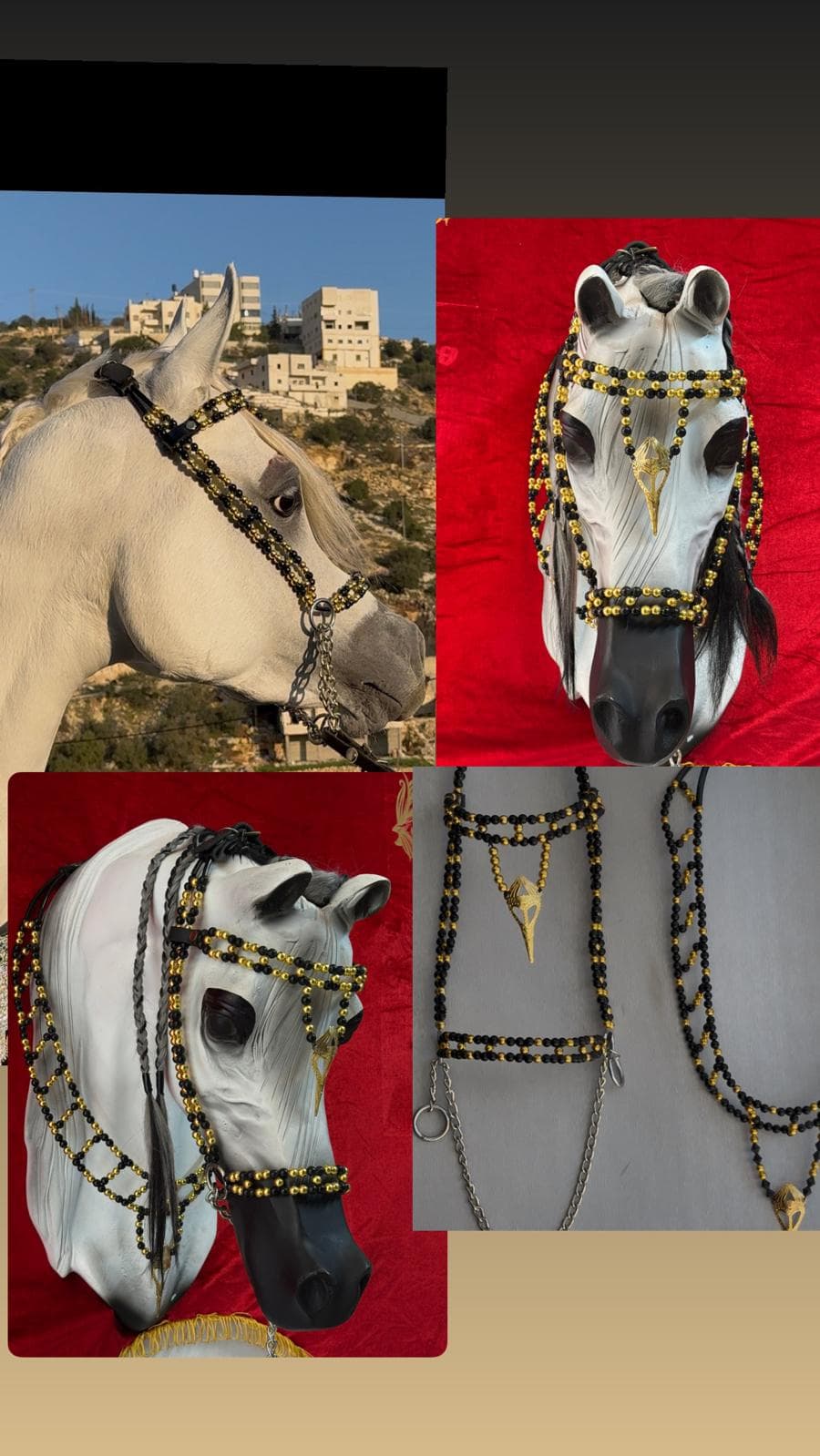 طقم جمال فاخر أسود وذهبي (رشمة مع عقد الرقبة)