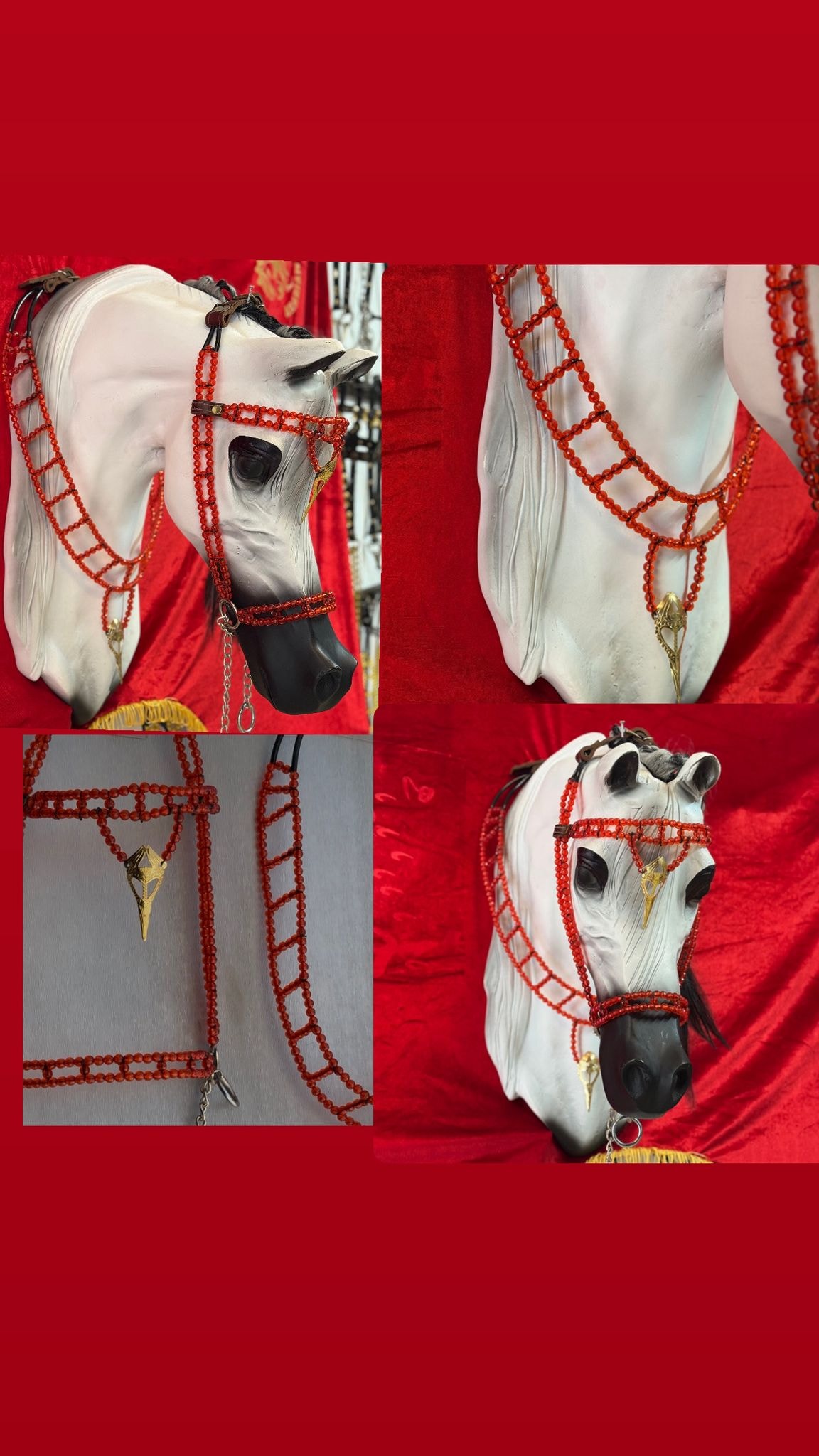طقم جمال فاخر أحمر (رشمة مع عقد الرقبة)